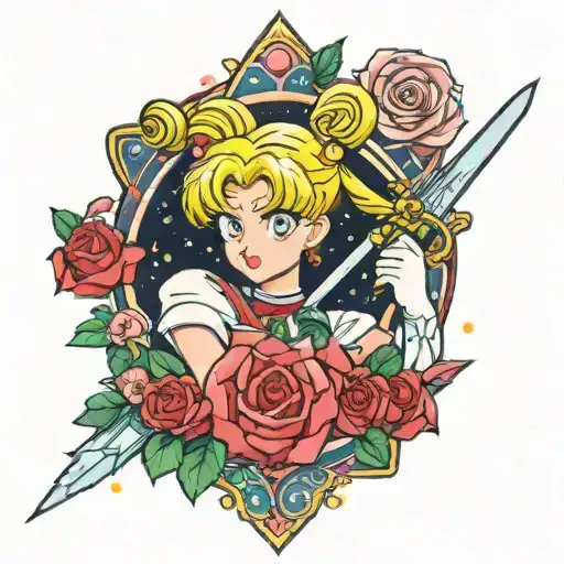 Rose Being Pierced Space Sword Sailor Moon