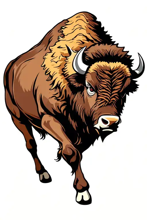 Bison Running Side View