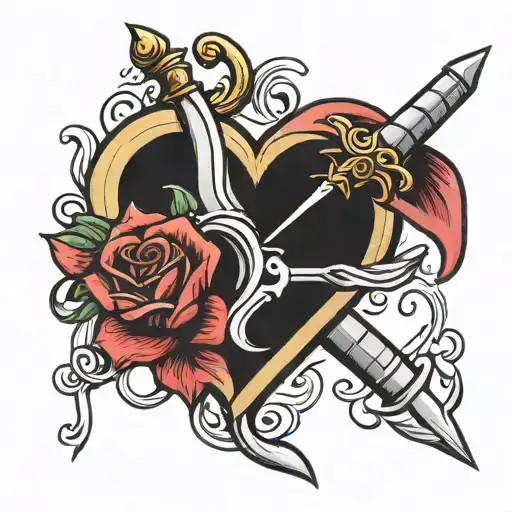 Heart And Dagger Piercing