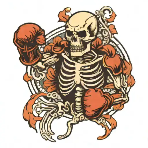Skeleton With Boxing Gloves