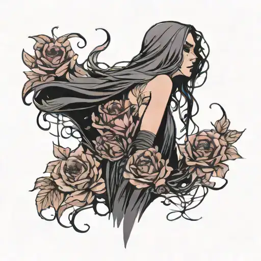 Bottom Dementors And Top Beautiful Woman With Flowers