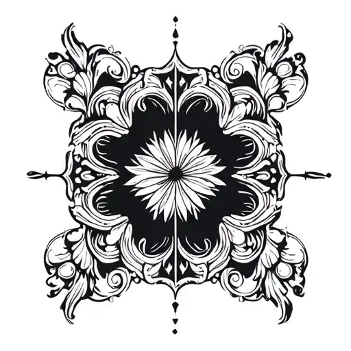 Black Ornament Graphics Split In Two Parts