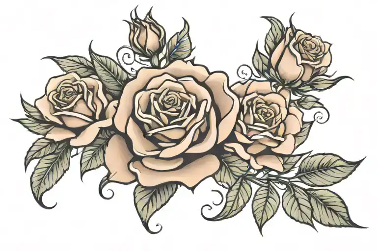 Full Arm Rose Tattoo Design