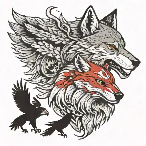 Wolf And Eagle