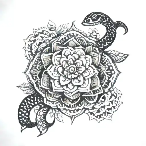Floral Mandala Snake Thigh