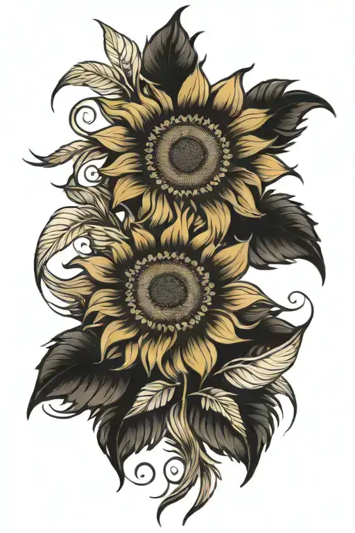 Tooled Leather Sunflower And Feather