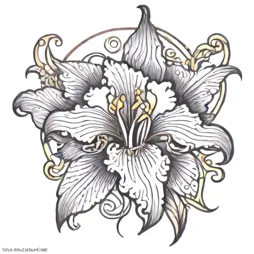 The Name 'Liah' That Incorporates The Iris Flower And Music
