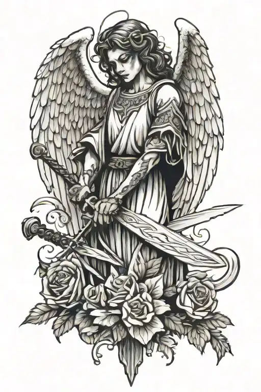 Angel Holding A Sword
