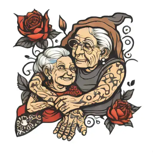 Precious Grandma Holding Hands