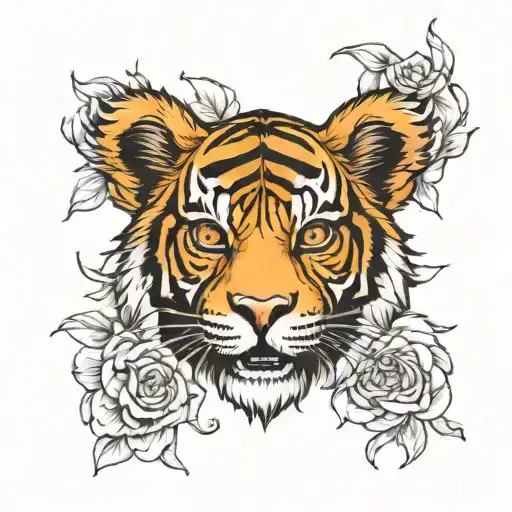Tiger Teddy Bear Memorial Tattoo Design