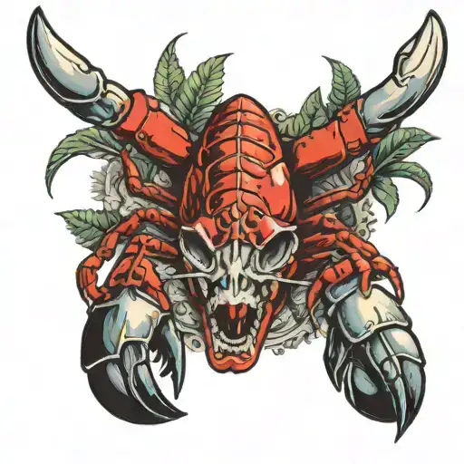 Lobster And Ram Skull