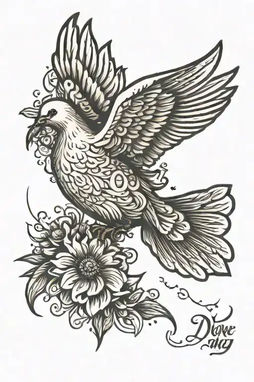 Dove Flying Towards The Sun