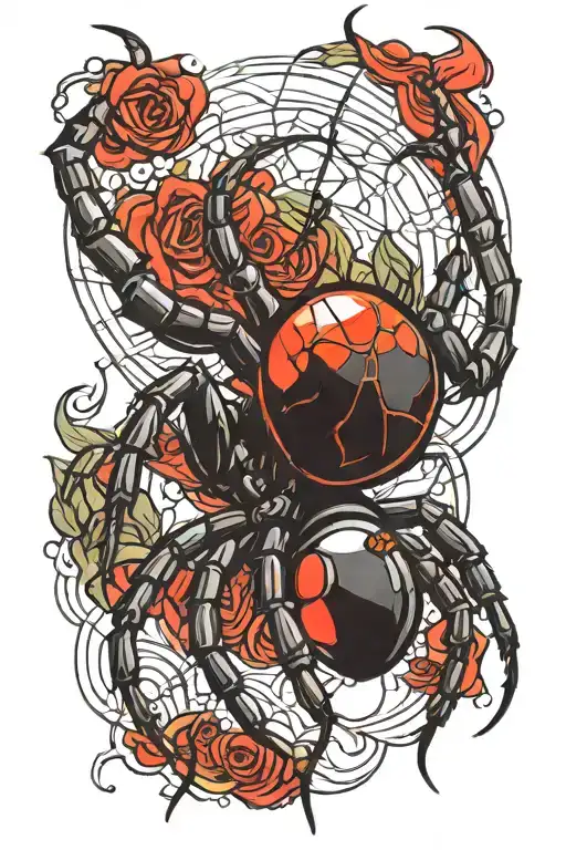 Black Widow Spider Crawling