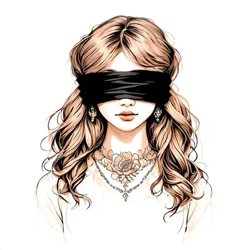 Blindfolded Girl Portrait