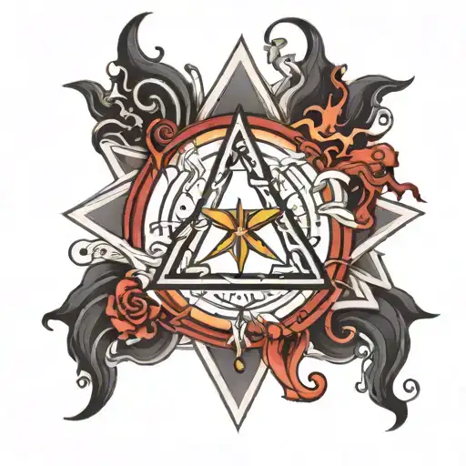 A Tortch With A Trinity Symbol In The Middle