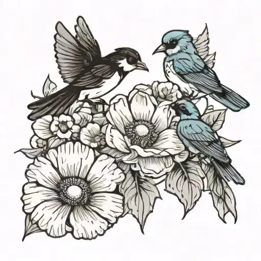 A Daisy And A Poppy And A Greek Swallow
