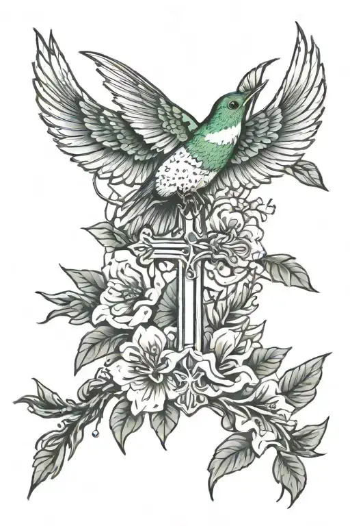 Cross And Hummingbird