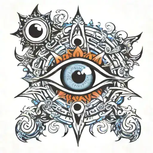 Trident And Nazar Evil Eye