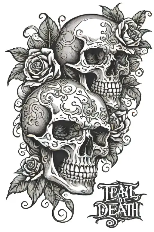 Skull Skin Tear Till Death Do Us Part Text