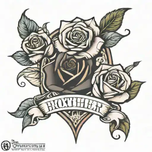 Brother Sister Bond Tattoo With Rose Wrapped