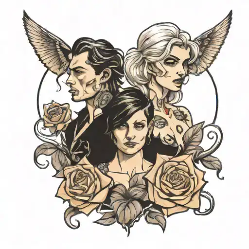 Brother Sister With Rose Growing