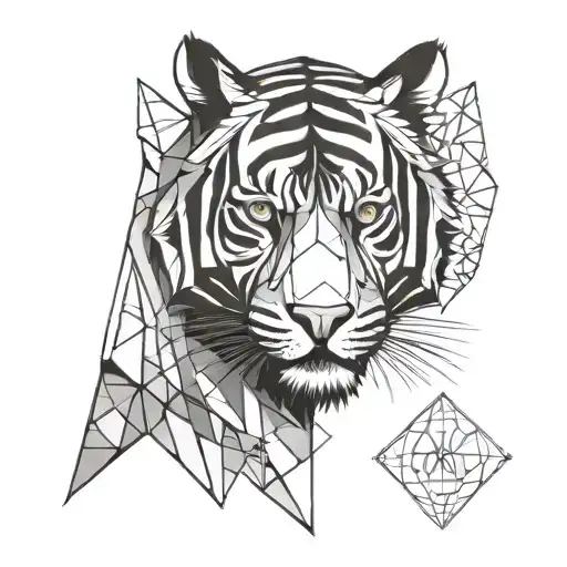 Line Art Geometric Tiger