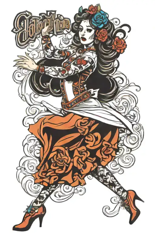 Dancing Girl With Colorado Theme Arm Sleeve