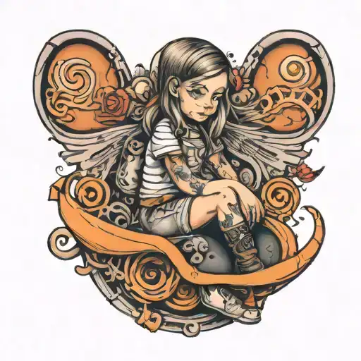 Little Girl Sitting On An Intertube