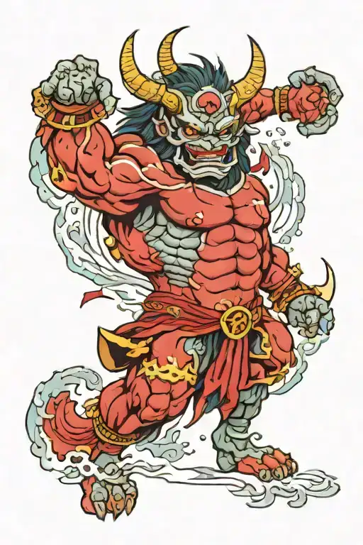 Oni Warrior Standing Tall Amidst