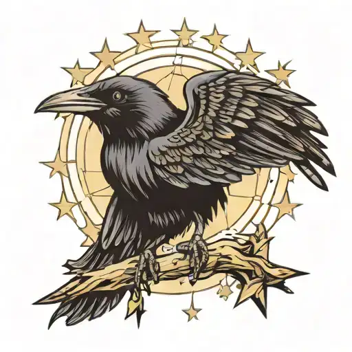 Crow With A Star As A Third Eye