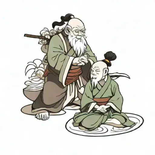 Uncle Iroh And Toph Bending The Lotus Flower