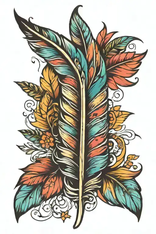 Colorful Spectacular American Style Single Feather