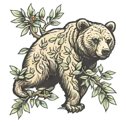 Bear With Olive Tree Growing