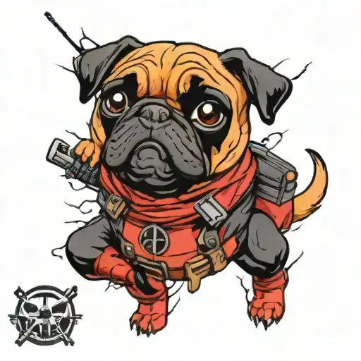 Pug Deadpool Full Color