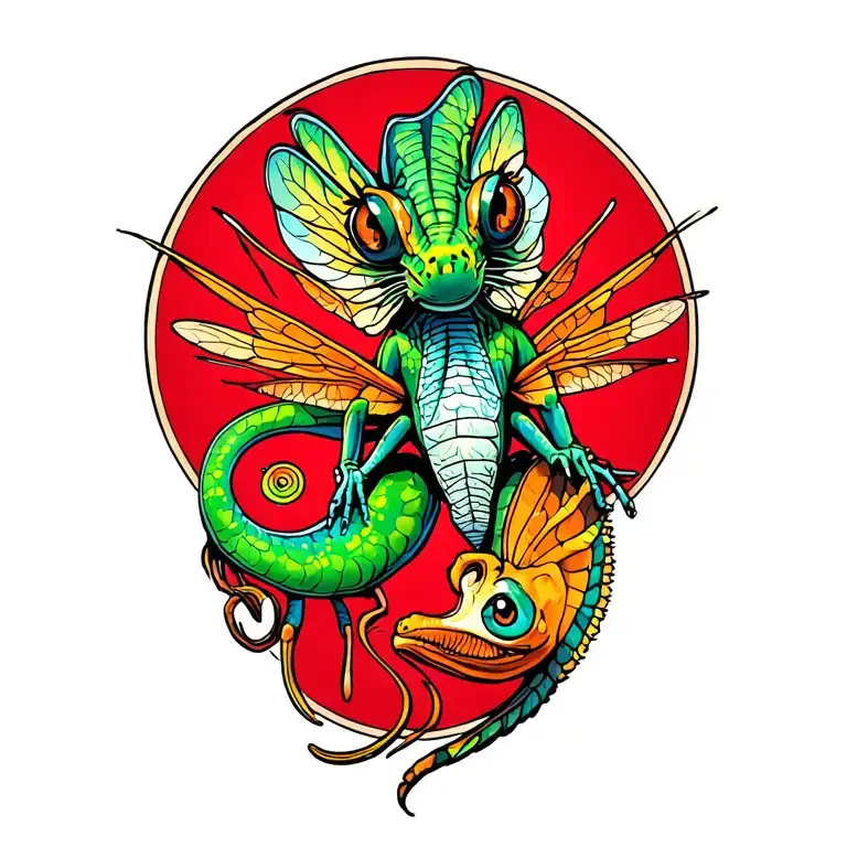 Chameleon Catching A Fly