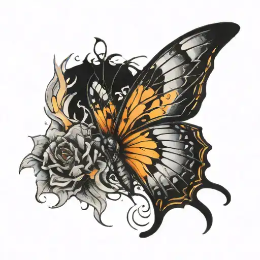 Butterfly Turning Into Fire Rising