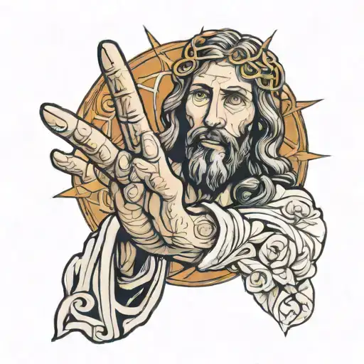 Jesus Reaching Out His Hand