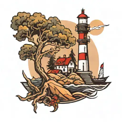 Tree And Lighthouse