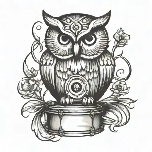 Owl On Drum Stiick