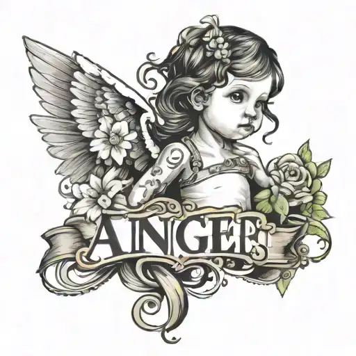Ange Baby Girl With Birth Date Written