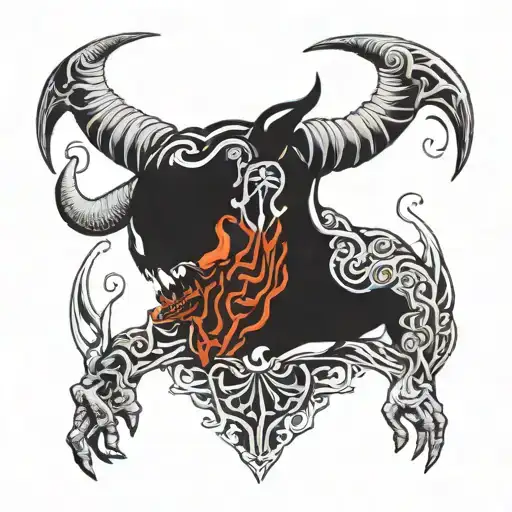 Demon Holding Brain And Heart