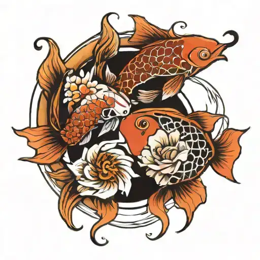 Zodiac Cancer Yin Yang Koi