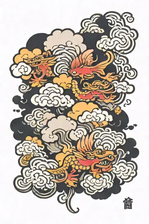 Chinese Clouds And Tattoo Design