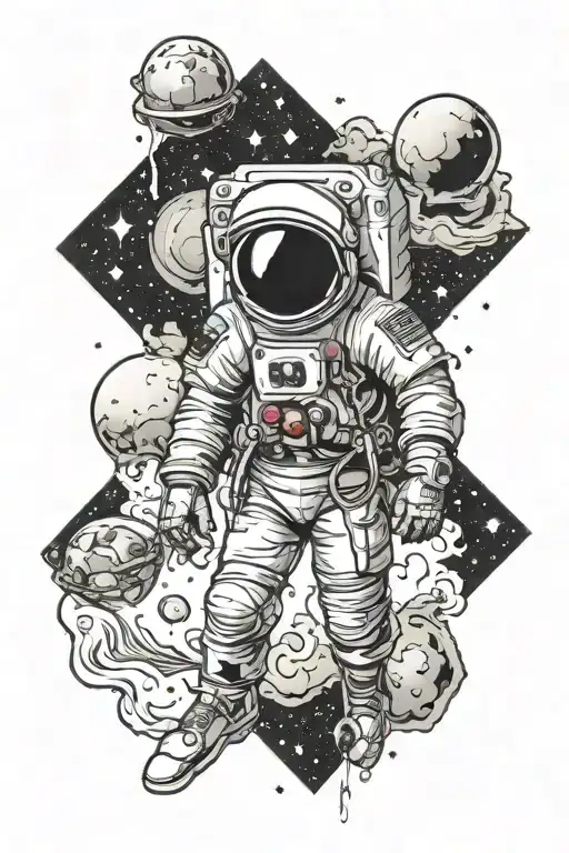 Space Man Floating