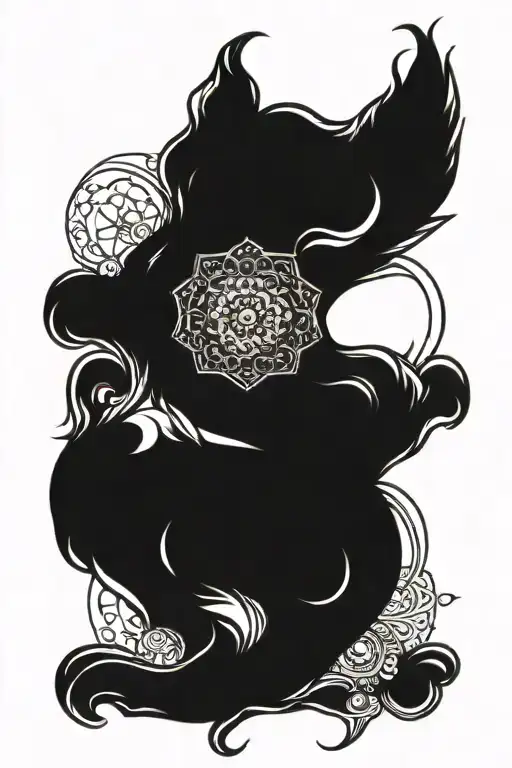 Blackout With Mandala Design Incorporating Elements