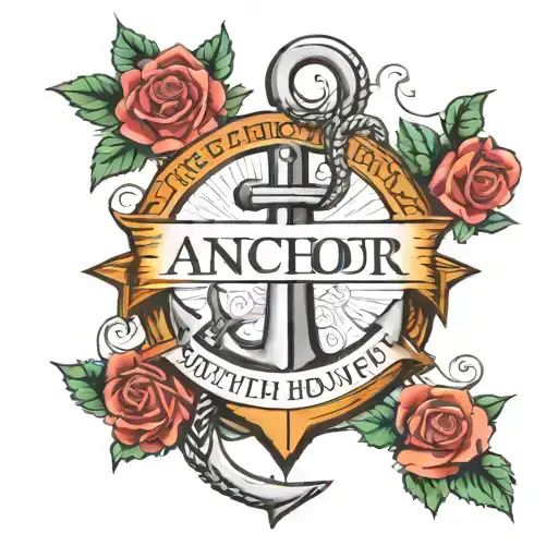 Anchor With Name Banner Wrapping