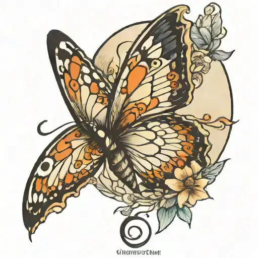 Butterfly And Moon
