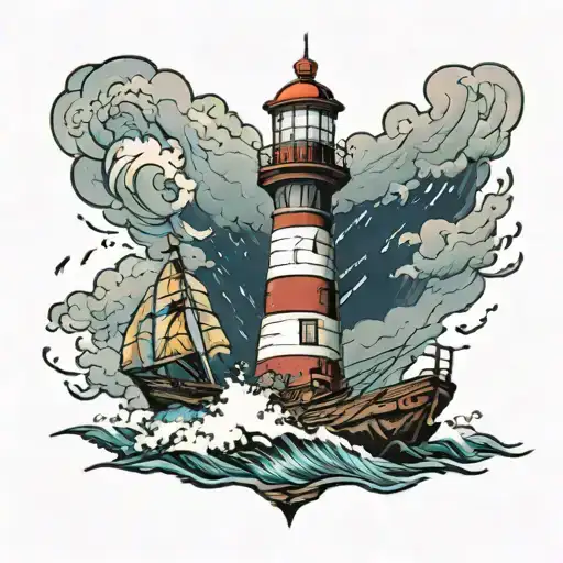 Lighthouse In A Storm