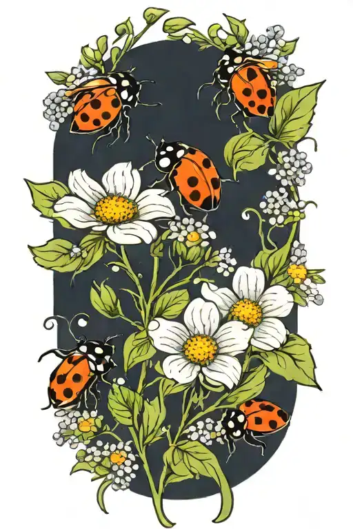 Wild Flowers And A Ladybugs And The Name Charley