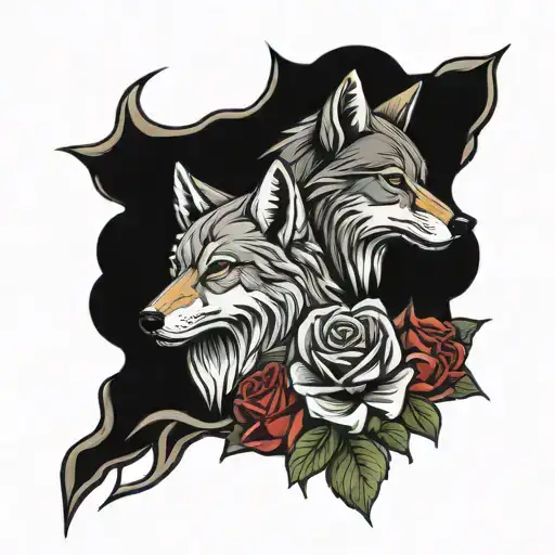 Wolf And Fox And Rose
